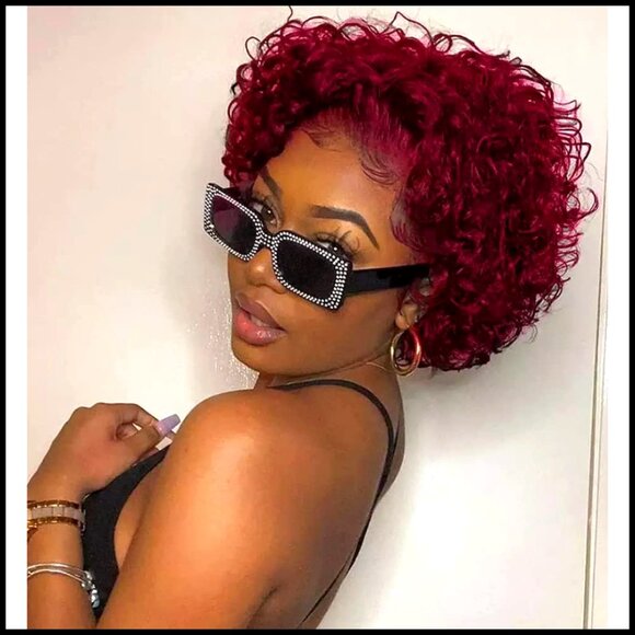 Short Curly Lace Front Wig Human Hair Pixie Cut Pre Plucked Glueless main image 6